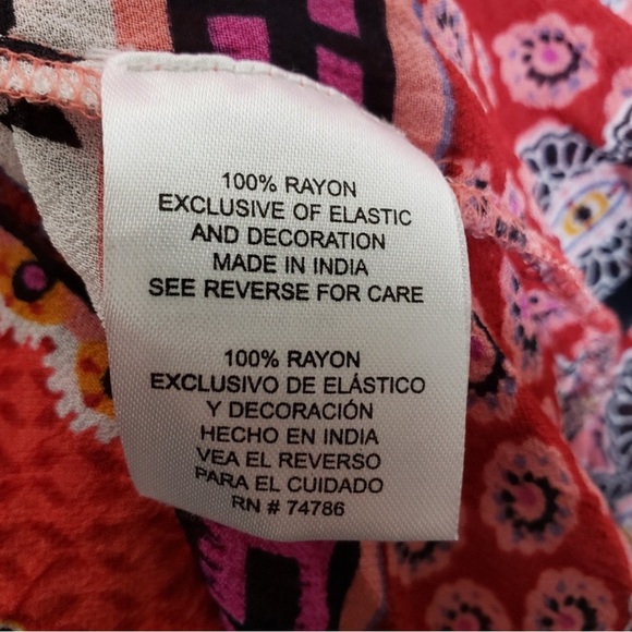 Bila Women’s Plus Size Colorful Boho Print Top- 3X - Picture 5 of 5